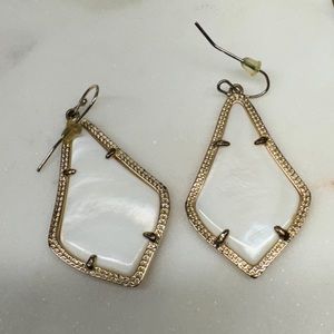 Kendra Scott Alex Drop Earrings White Mother of Pearl Gold Tone